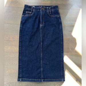 Gap Button-Back Denim Midi Pencil Skirt 00